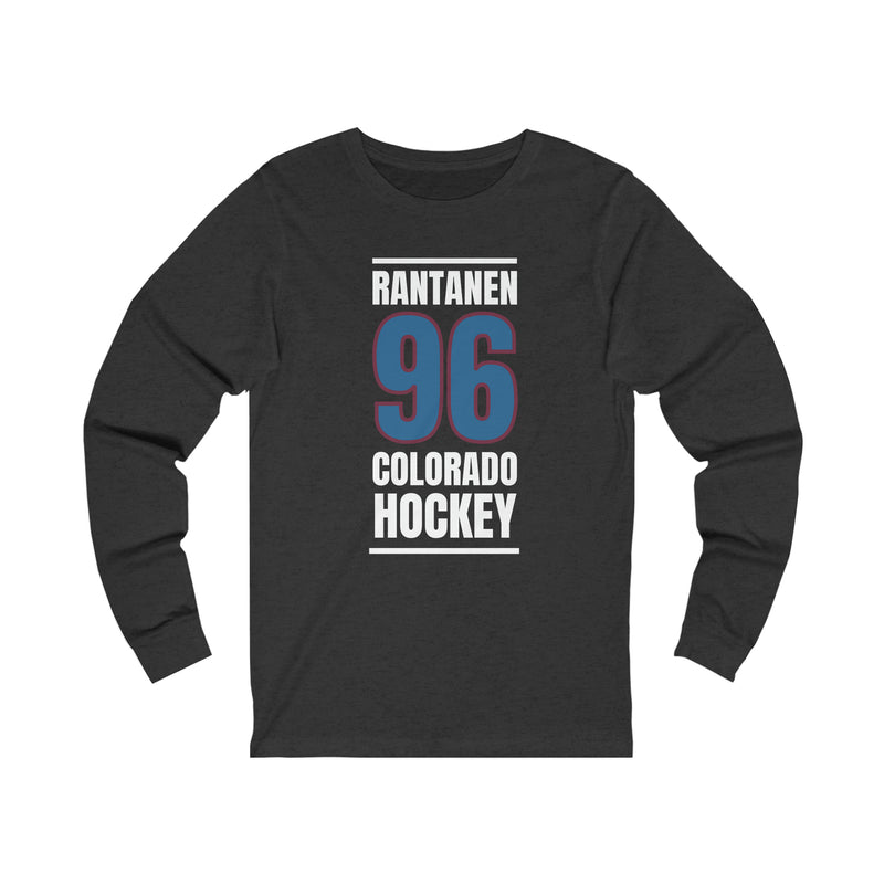 Rantanen 96 Colorado Hockey Blue Vertical Design Unisex Jersey Long Sleeve Shirt