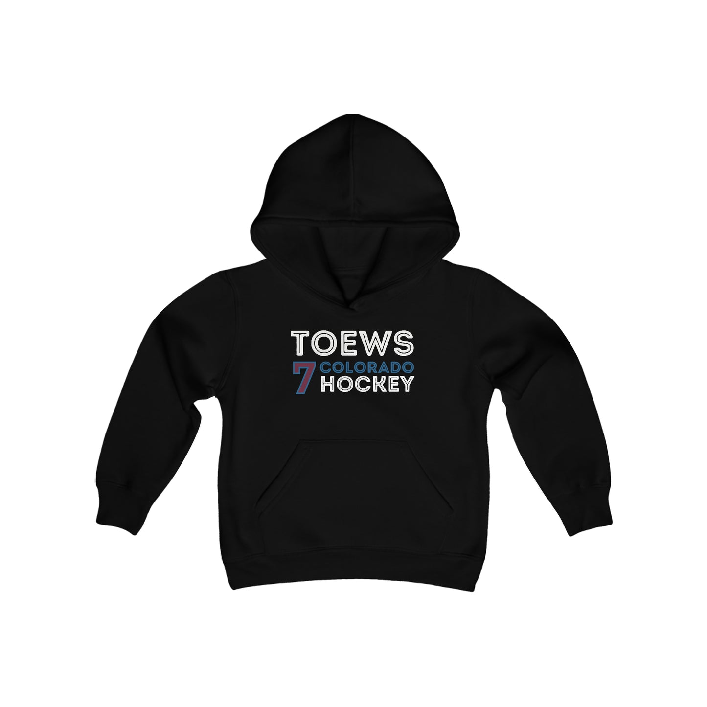 Toews 7 Colorado Hockey Grafitti Wall Design Youth Hooded Sweatshirt