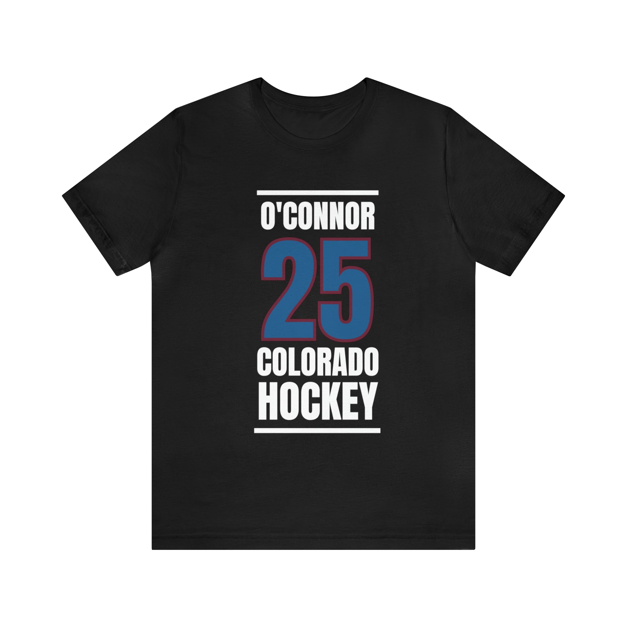 O'Connor 25 Colorado Hockey Blue Vertical Design Unisex T-Shirt