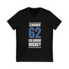 Lehkonen 62 Colorado Hockey Blue Vertical Design Unisex V-Neck Tee