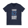 Lehkonen 62 Colorado Hockey Blue Vertical Design Unisex V-Neck Tee