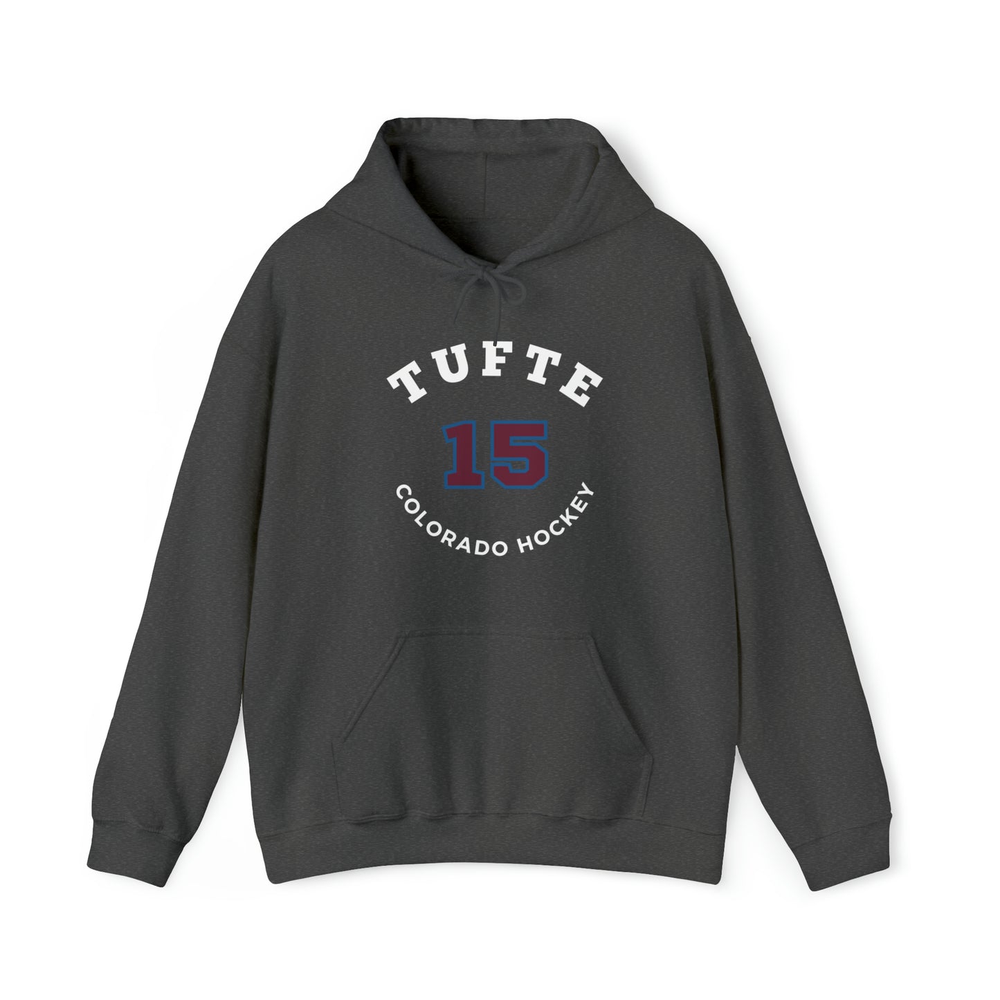 Tufte 15 Colorado Hockey Number Arch Design Unisex Hooded Sweatshirt