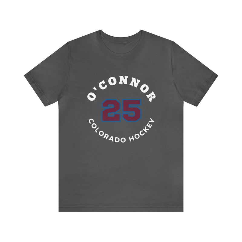 O'Connor 25 Colorado Hockey Number Arch Design Unisex T-Shirt