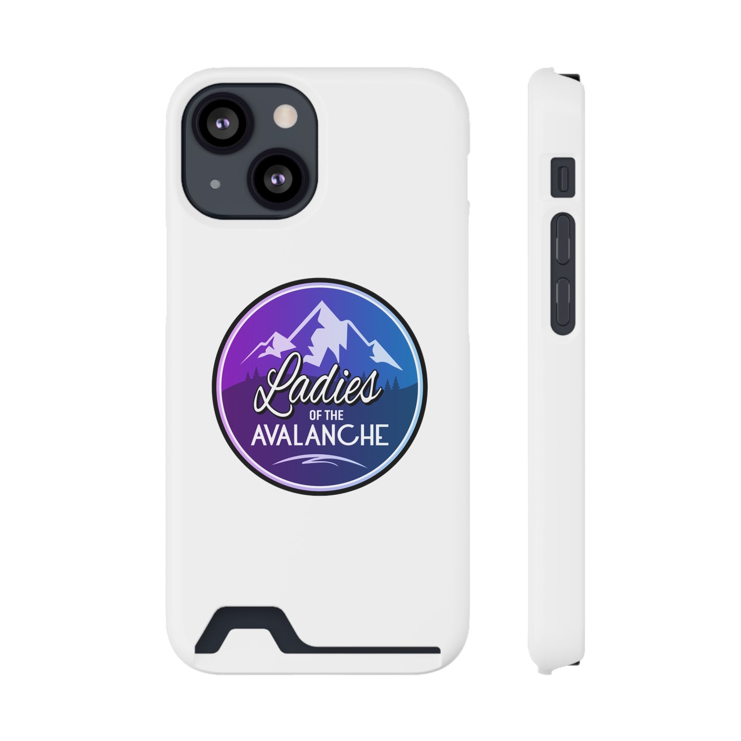 Ladies Of The Avalanche Gradient Colors Phone Case With Card Holder, White