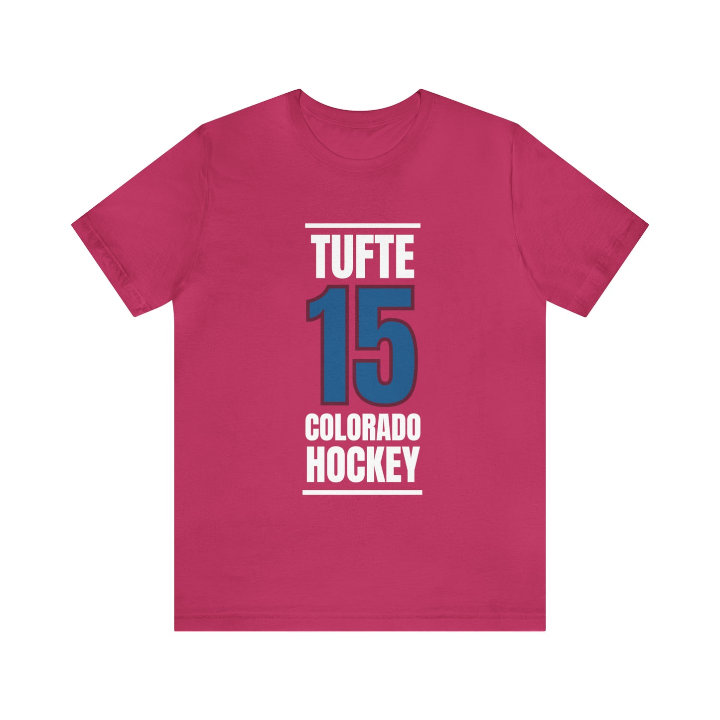 Tufte 15 Colorado Hockey Blue Vertical Design Unisex T-Shirt