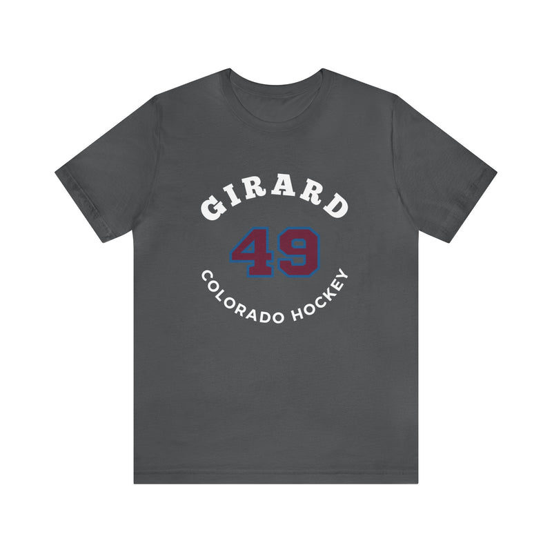 Girard 49 Colorado Hockey Number Arch Design Unisex T-Shirt