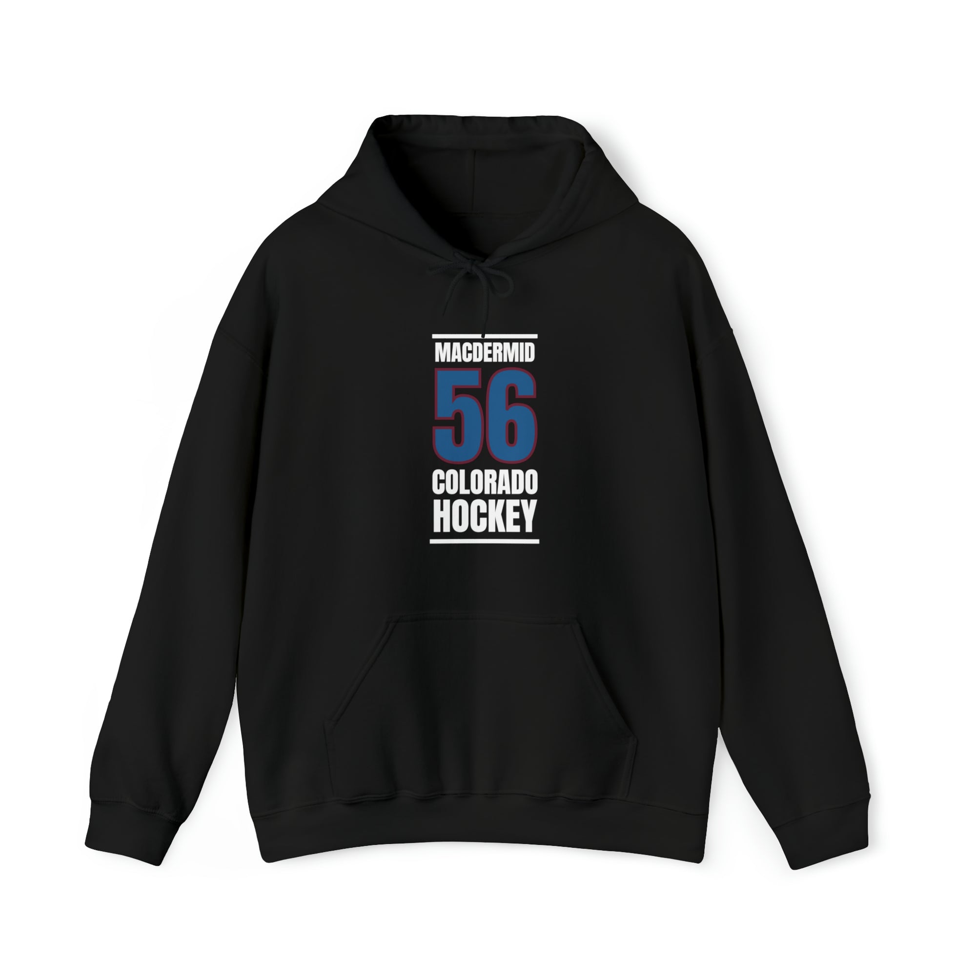 MacDermid 56 Colorado Hockey Blue Vertical Design Unisex Hooded Sweatshirt