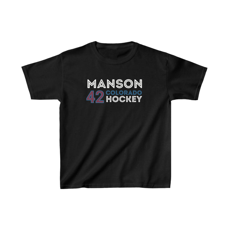 Manson 42 Colorado Hockey Grafitti Wall Design Kids Tee