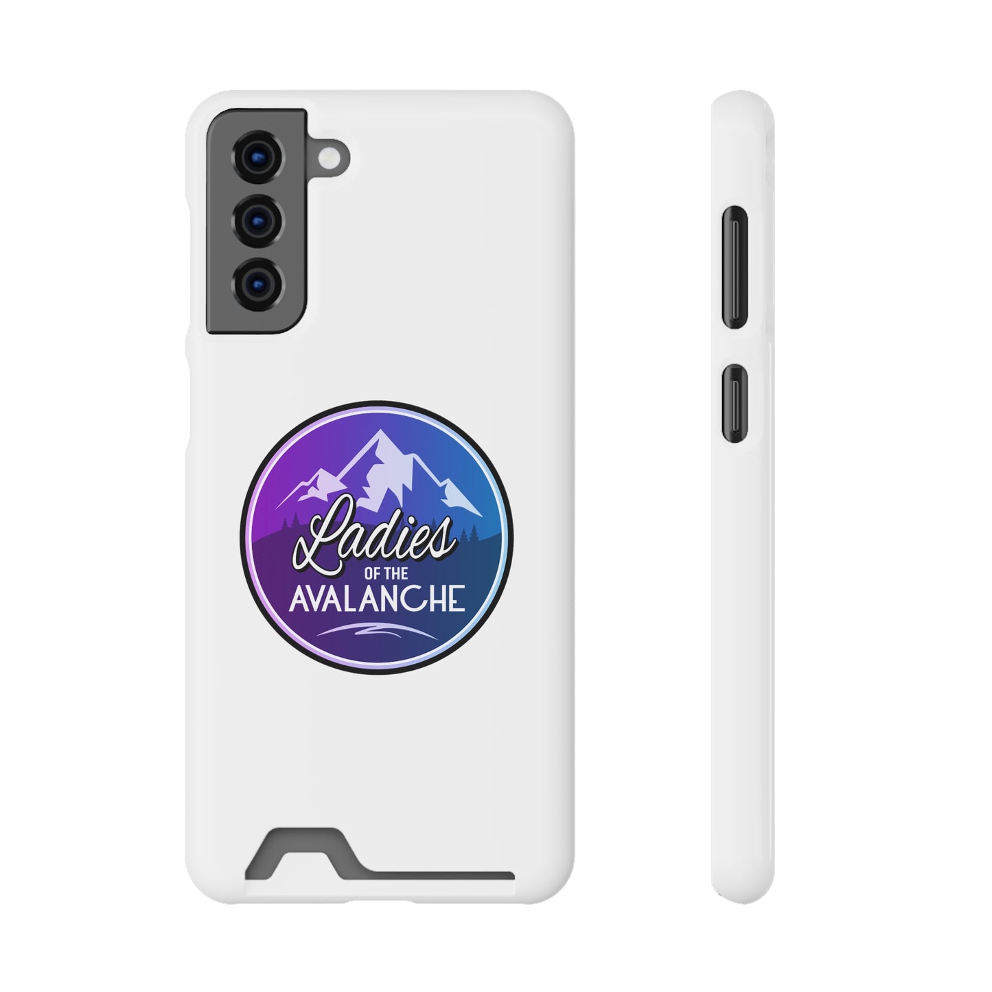 Ladies Of The Avalanche Gradient Colors Phone Case With Card Holder, White