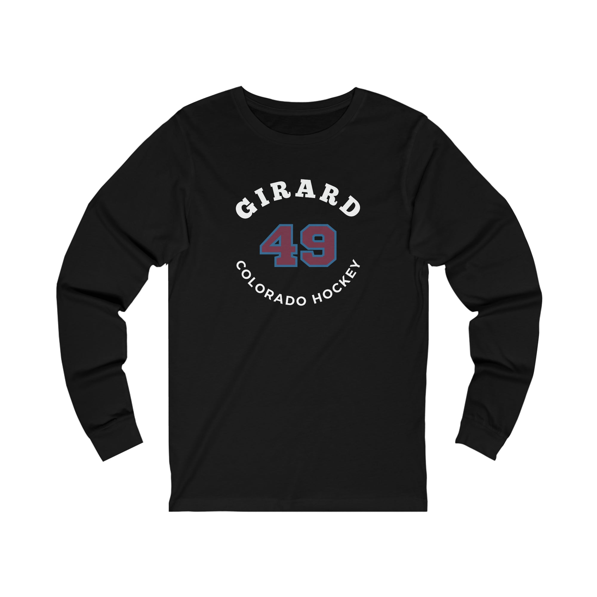 Girard 49 Colorado Hockey Number Arch Design Unisex Jersey Long Sleeve Shirt