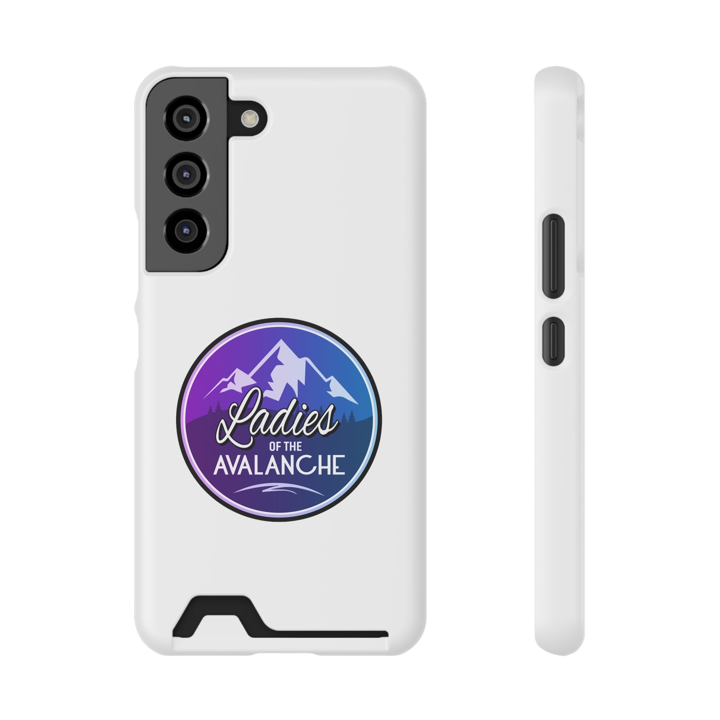 Ladies Of The Avalanche Gradient Colors Phone Case With Card Holder, White