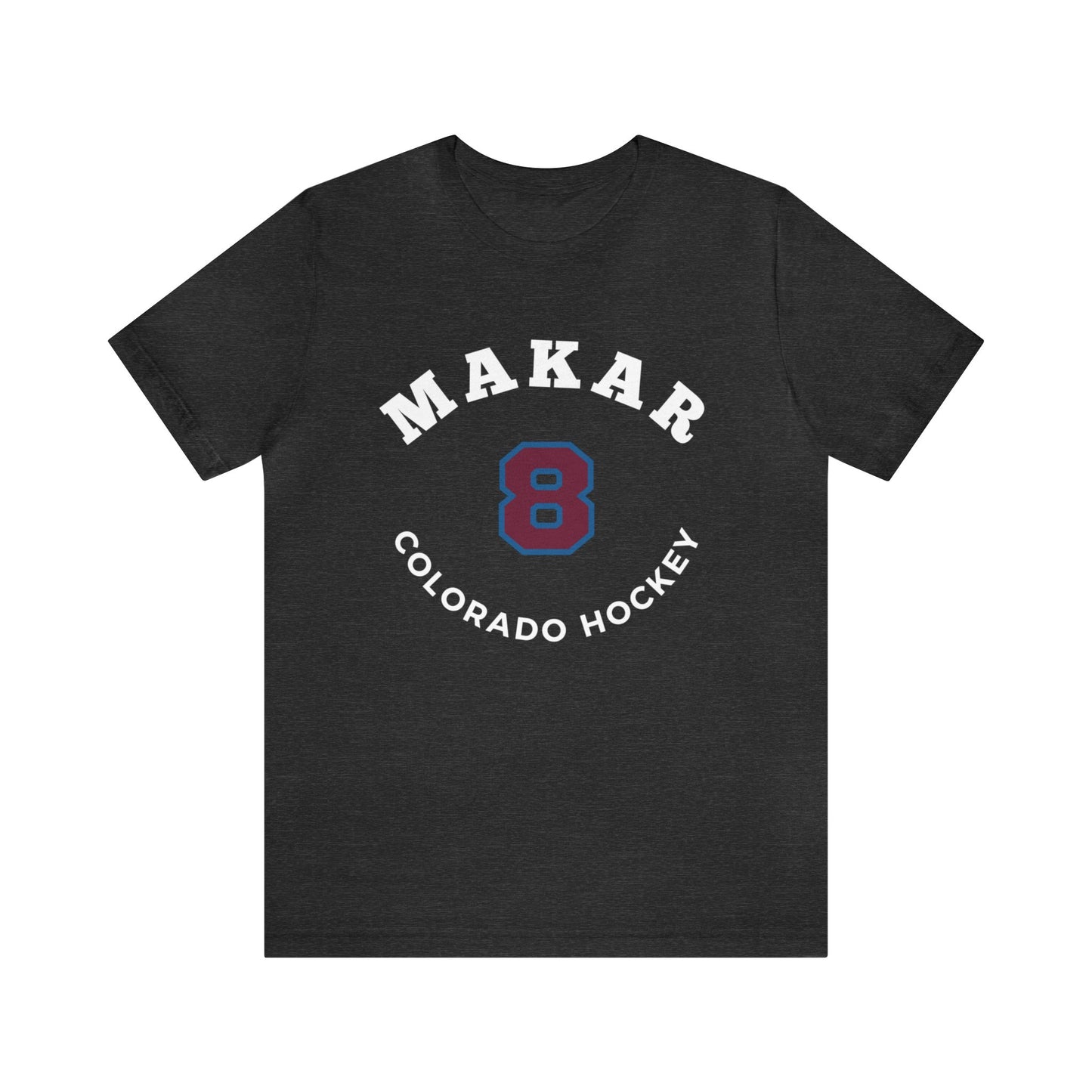 Makar 8 Colorado Hockey Number Arch Design Unisex T-Shirt