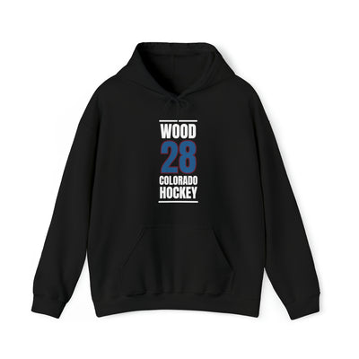 Wood 28 Colorado Hockey Blue Vertical Design Unisex Hooded Sweatshirt