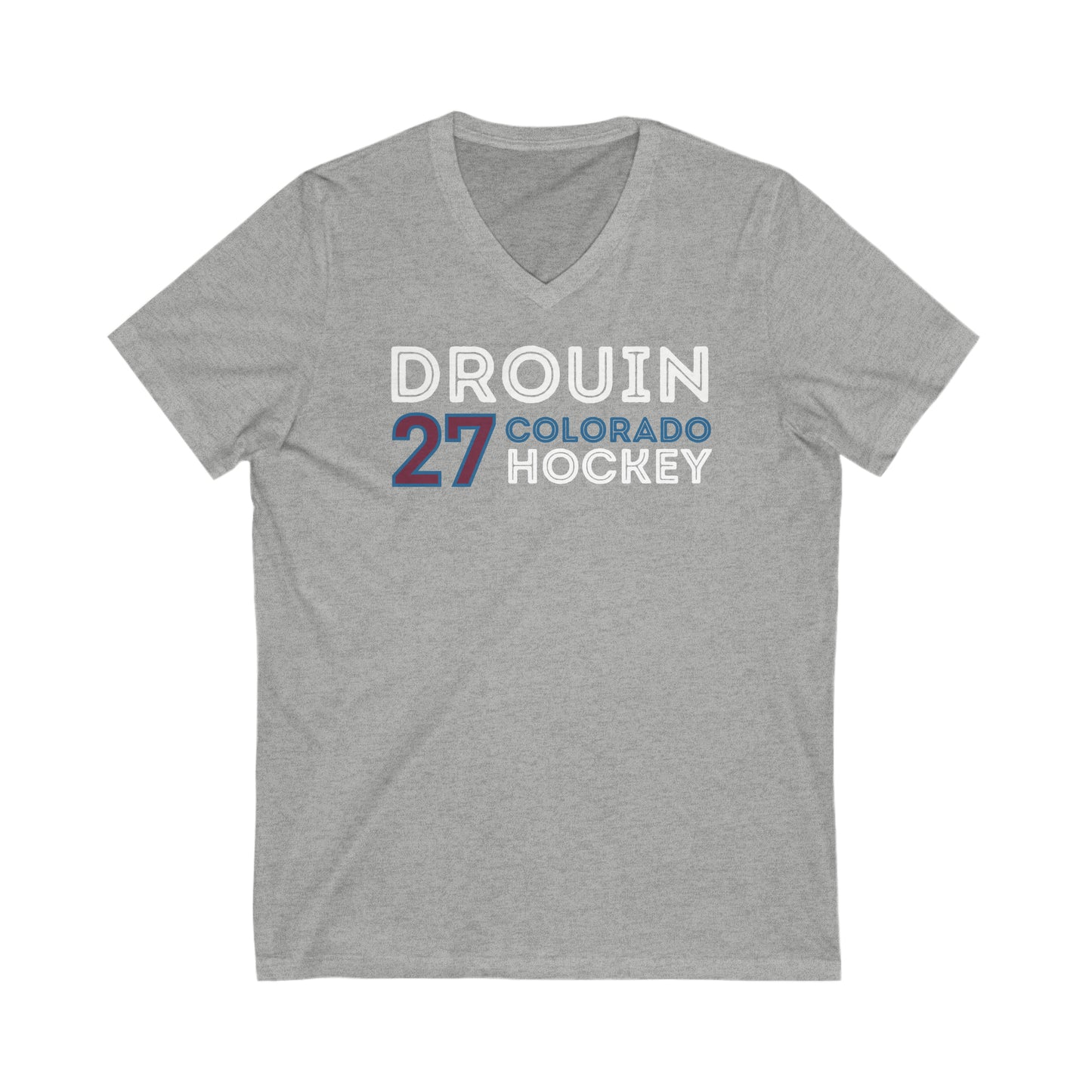 Drouin 27 Colorado Hockey Grafitti Wall Design Unisex V-Neck Tee