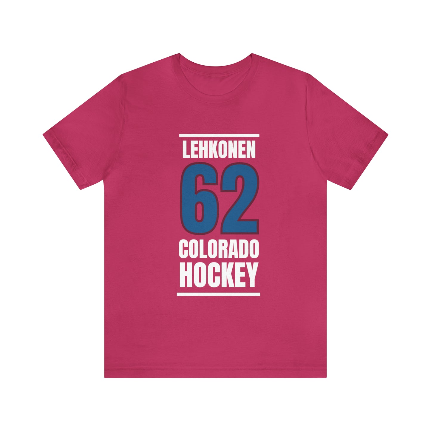 Lehkonen 62 Colorado Hockey Blue Vertical Design Unisex T-Shirt