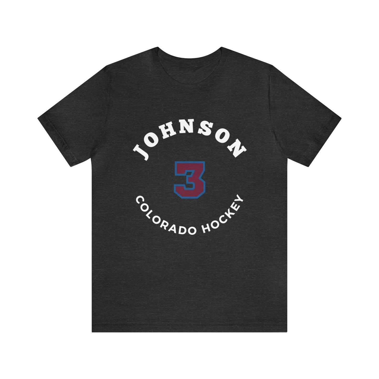 Johnson 3 Colorado Hockey Number Arch Design Unisex T-Shirt