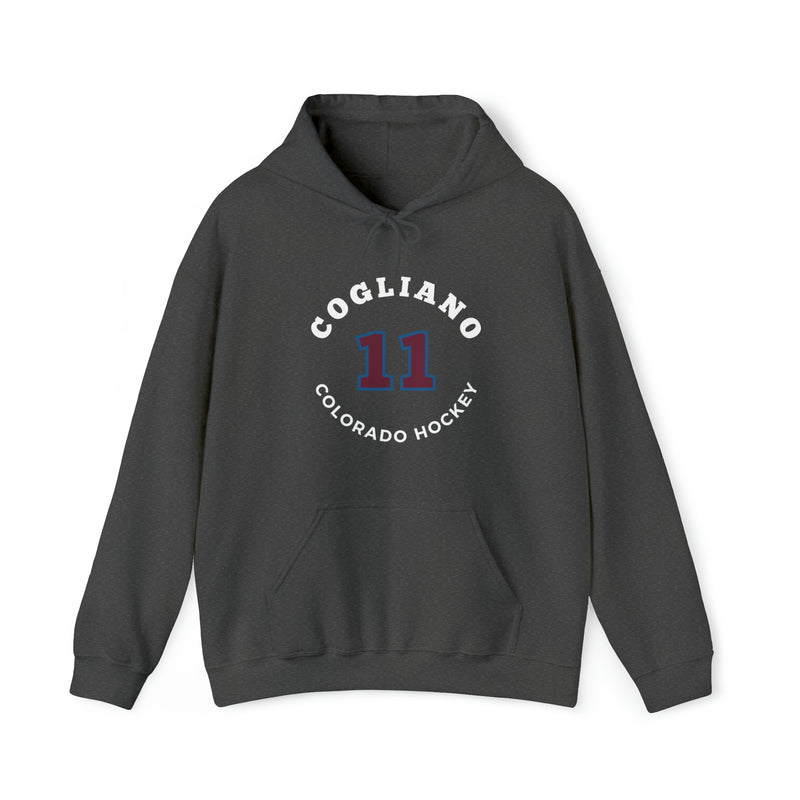 Cogliano 11 Colorado Hockey Number Arch Design Unisex Hooded Sweatshirt