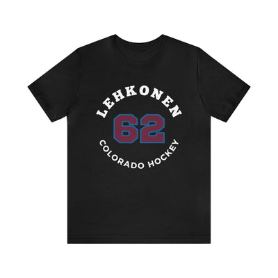 Lehkonen 62 Colorado Hockey Number Arch Design Unisex T-Shirt