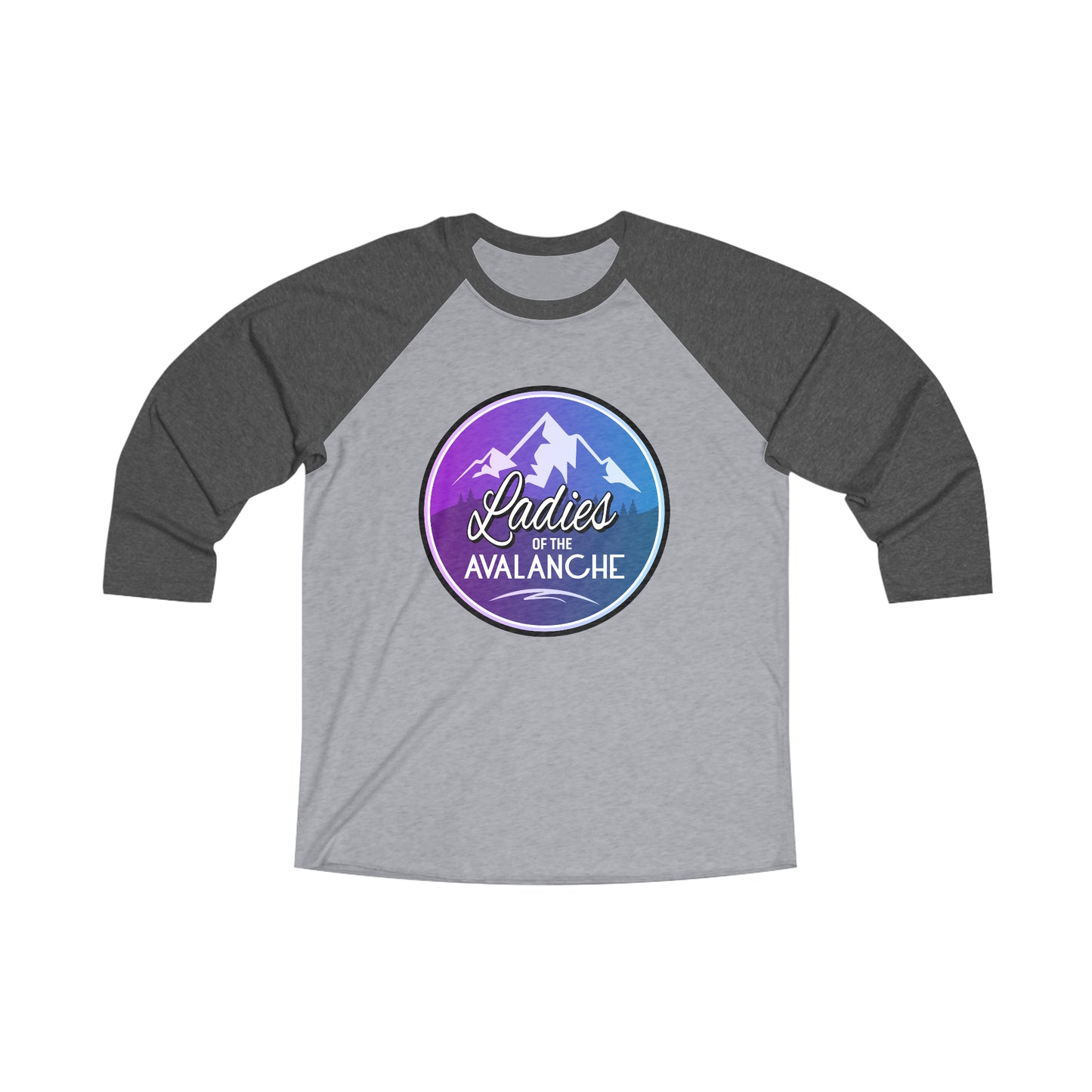 Ladies Of The Avalanche Gradient Colors Unisex Tri-Blend 3/4 Sleeve Raglan Baseball Shirt