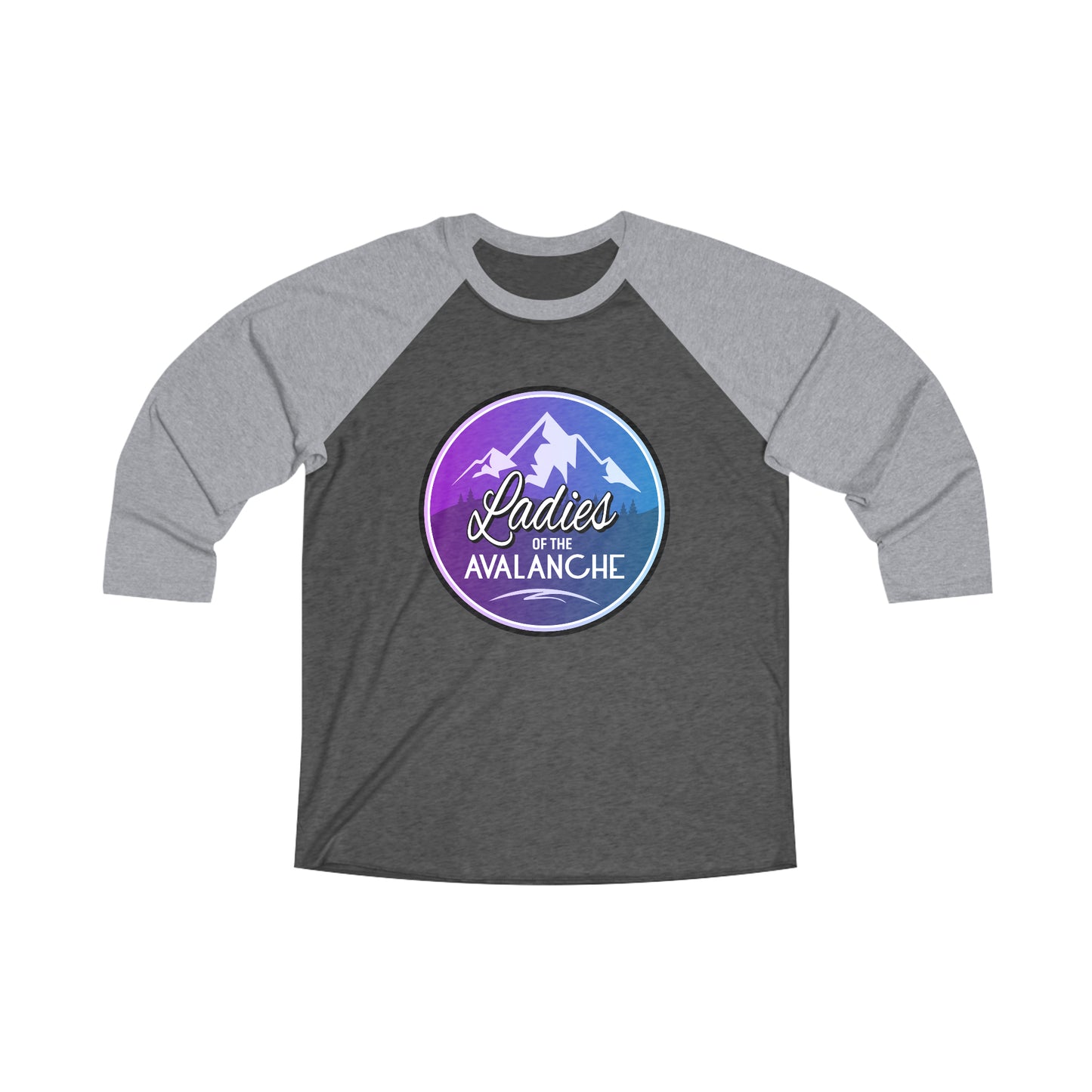 Ladies Of The Avalanche Gradient Colors Unisex Tri-Blend 3/4 Sleeve Raglan Baseball Shirt