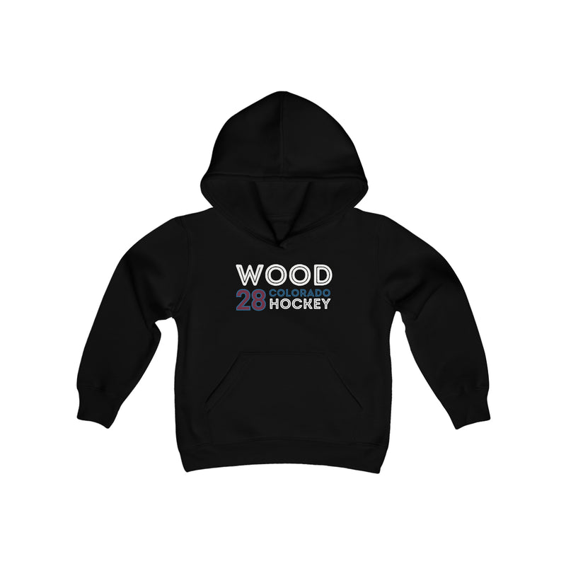 Wood 28 Colorado Hockey Grafitti Wall Design Youth Hooded Sweatshirt