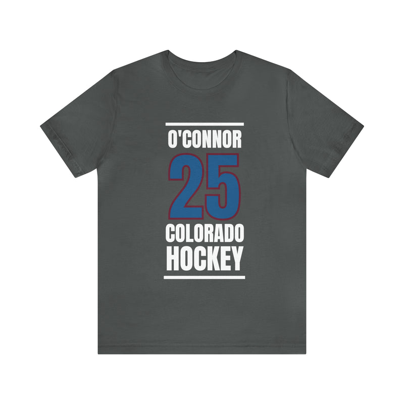 O'Connor 25 Colorado Hockey Blue Vertical Design Unisex T-Shirt