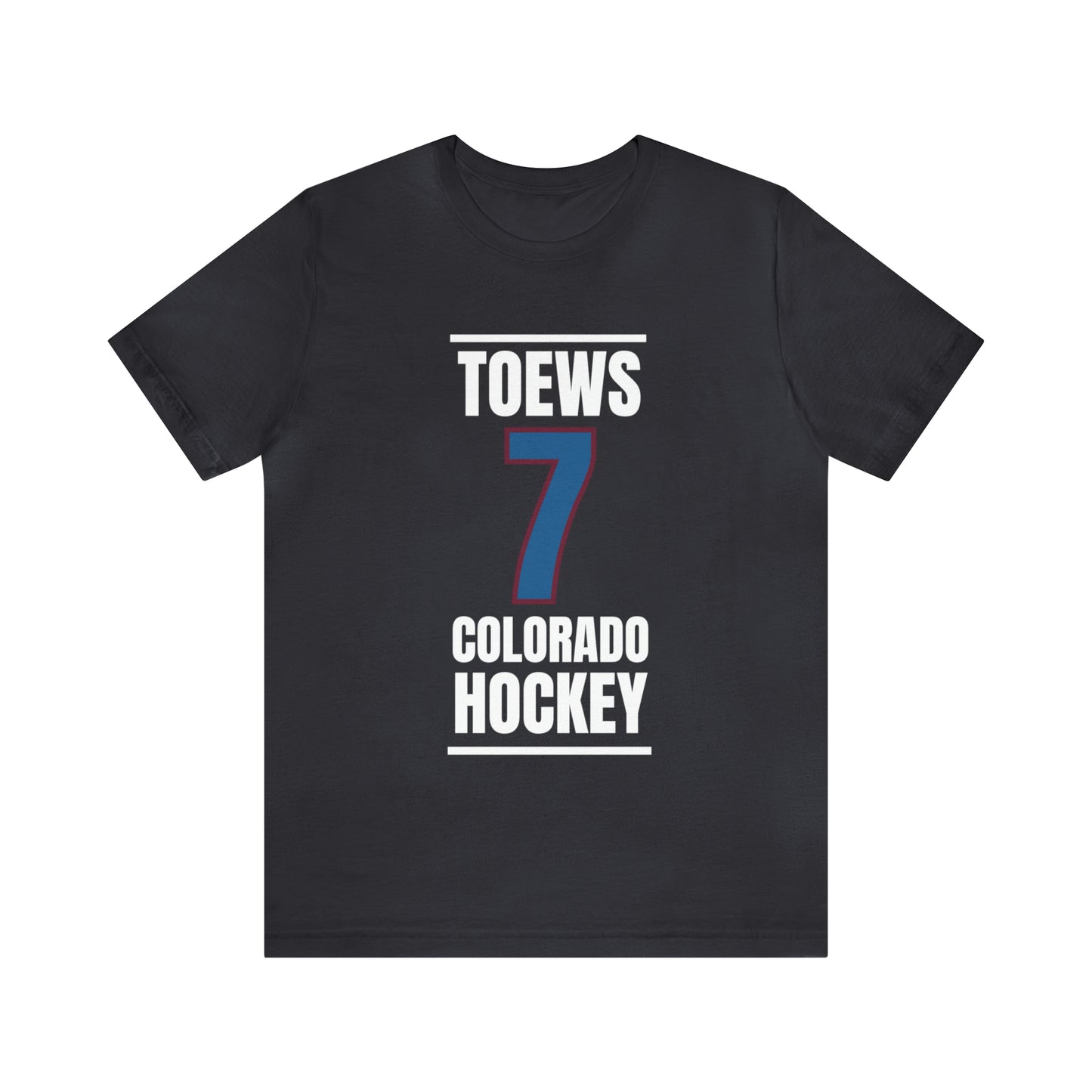 Toews 7 Colorado Hockey Blue Vertical Design Unisex T-Shirt