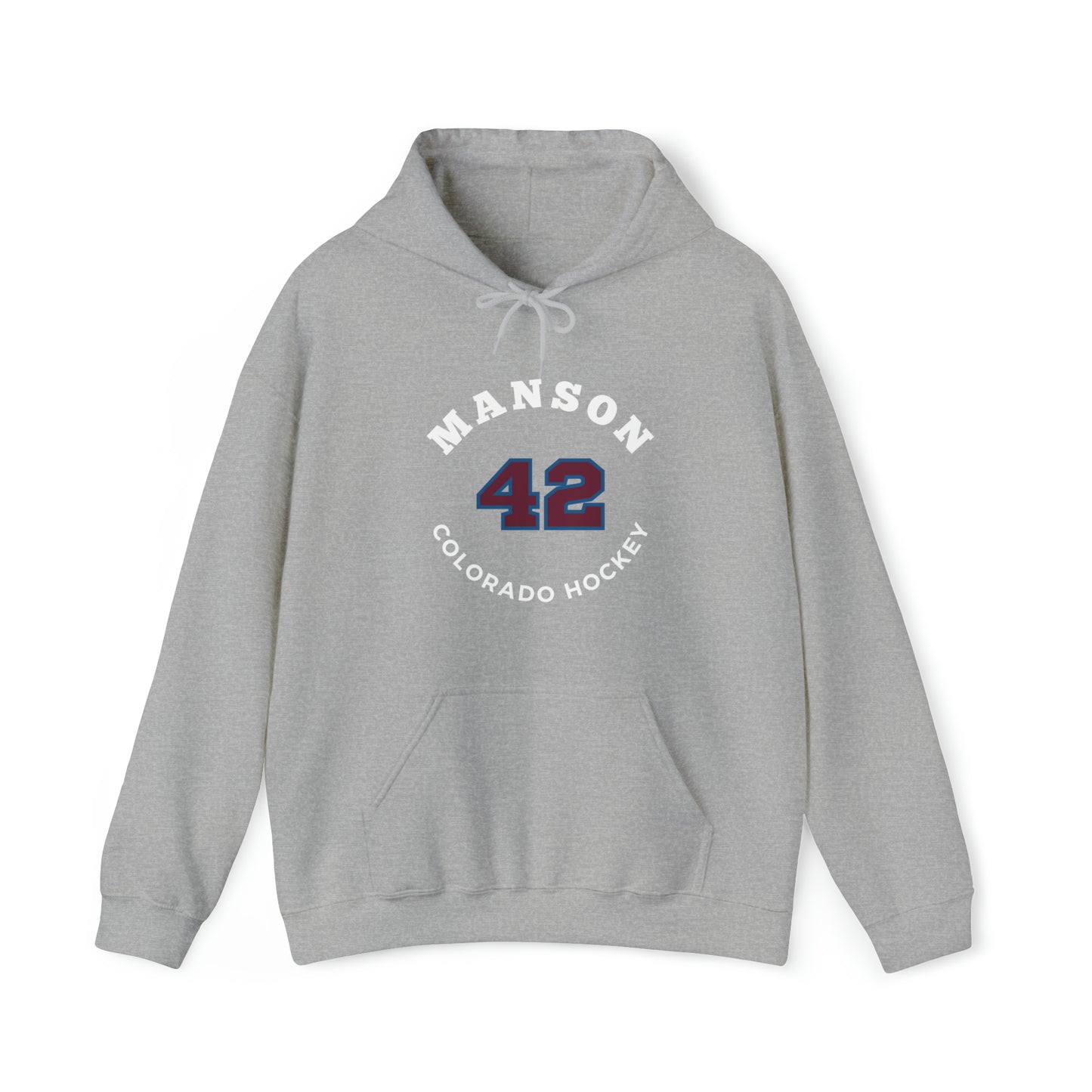 Manson 42 Colorado Hockey Number Arch Design Unisex Hooded Sweatshirt