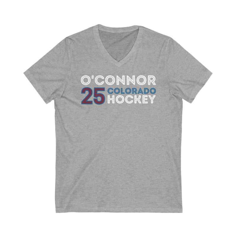 O'Connor 25 Colorado Hockey Grafitti Wall Design Unisex V-Neck Tee