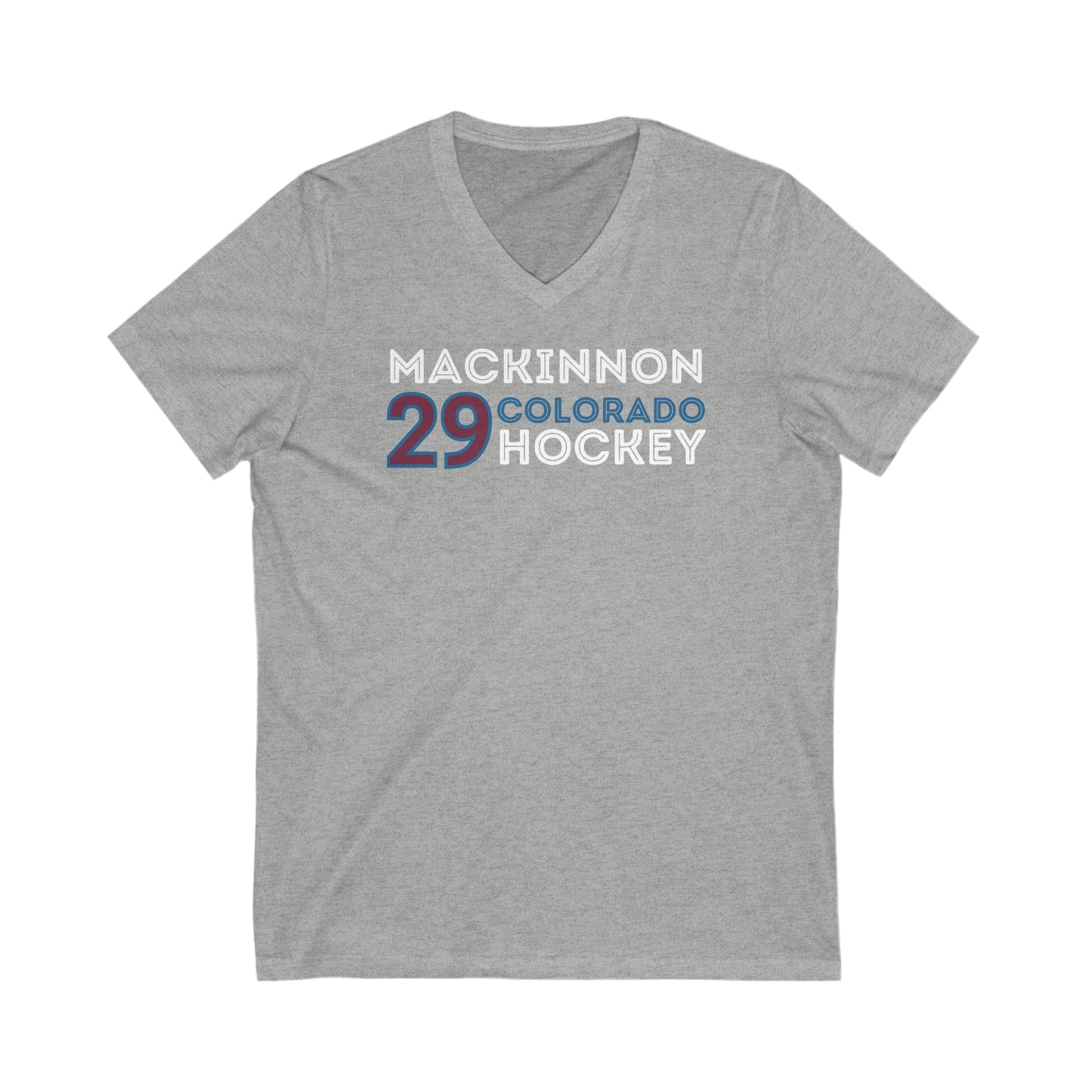 MacKinnon 29 Colorado Hockey Grafitti Wall Design Unisex V-Neck Tee