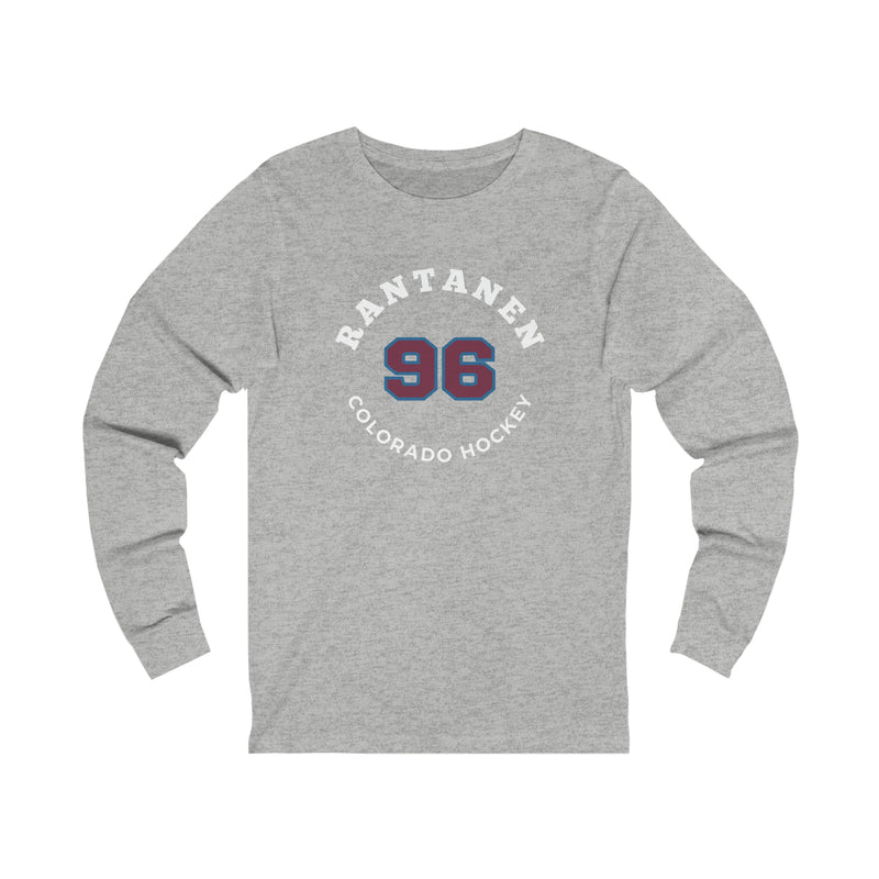 Rantanen 96 Colorado Hockey Number Arch Design Unisex Jersey Long Sleeve Shirt