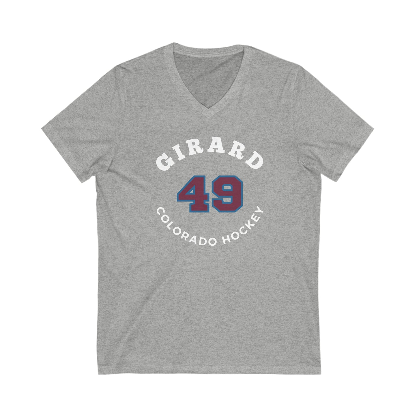 Girard 49 Colorado Hockey Number Arch Design Unisex V-Neck Tee