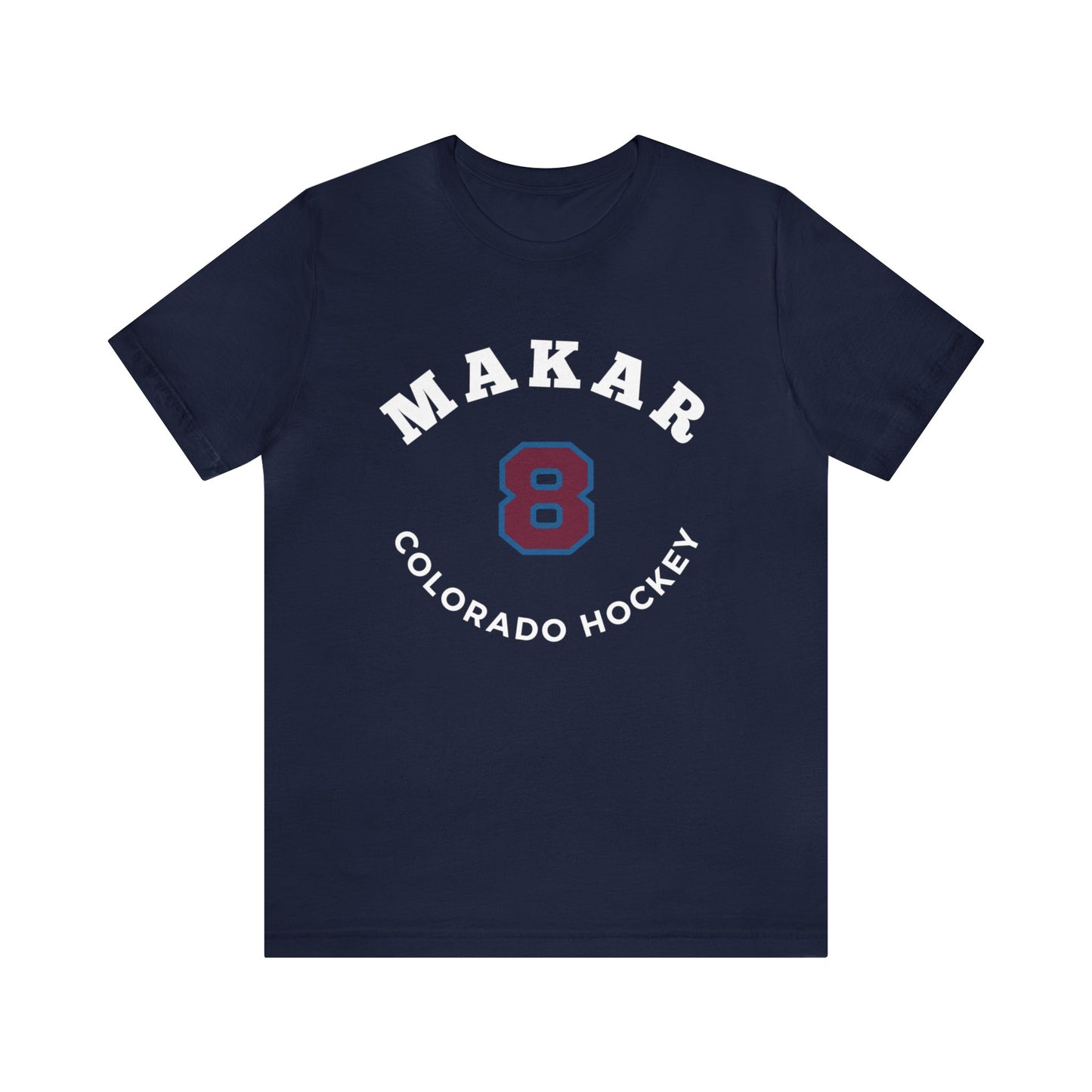 Makar 8 Colorado Hockey Number Arch Design Unisex T-Shirt