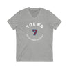 Toews 7 Colorado Hockey Number Arch Design Unisex V-Neck Tee