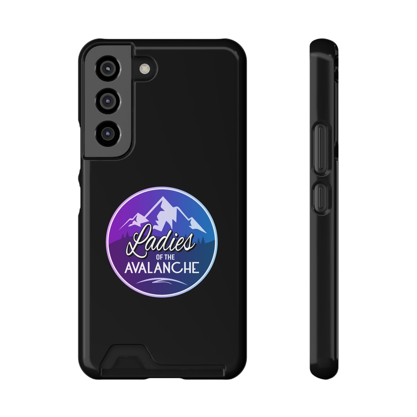 Ladies Of The Avalanche Gradient Colors Phone Case With Card Holder, Black