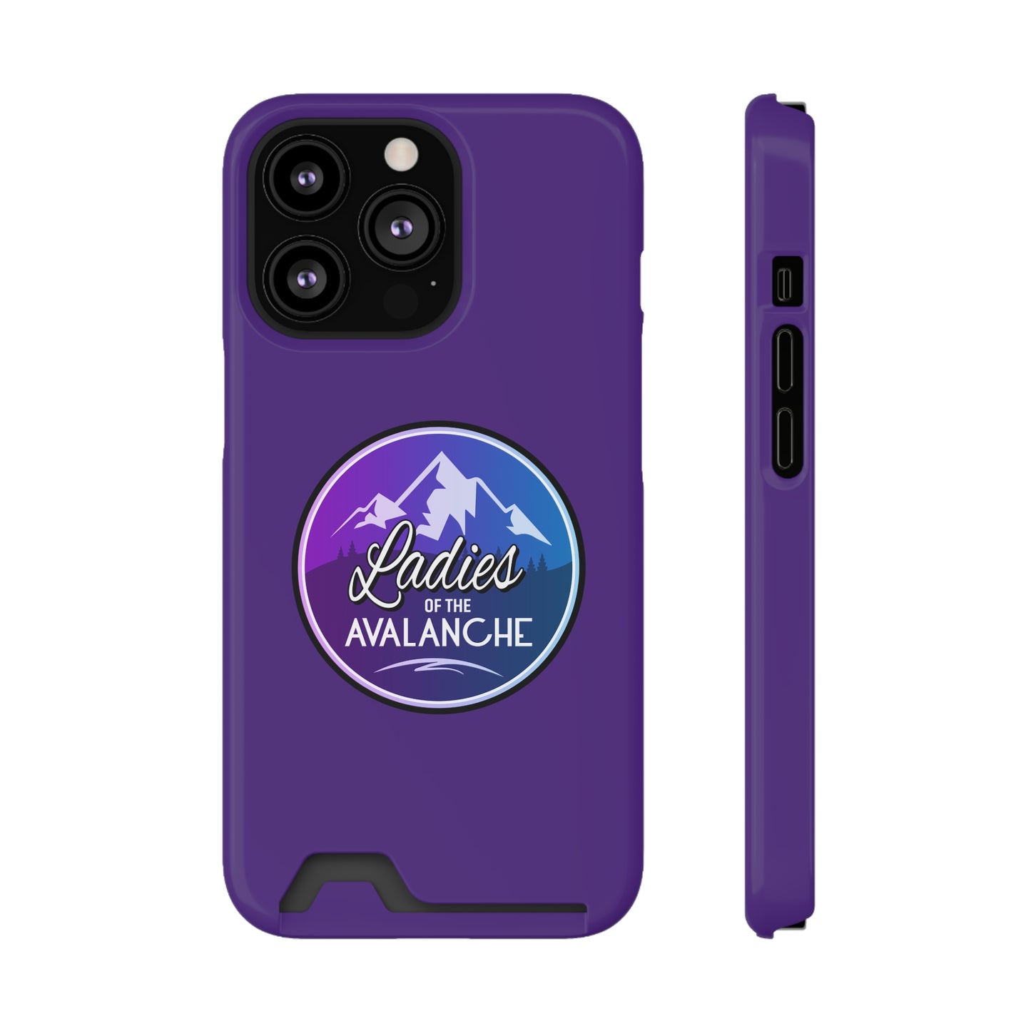 Ladies Of The Avalanche Gradient Colors Phone Case With Card Holder, Purple