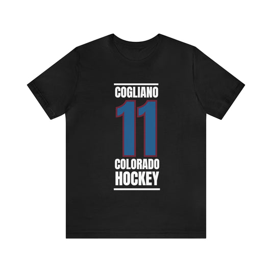 Cogliano 11 Colorado Hockey Blue Vertical Design Unisex T-Shirt