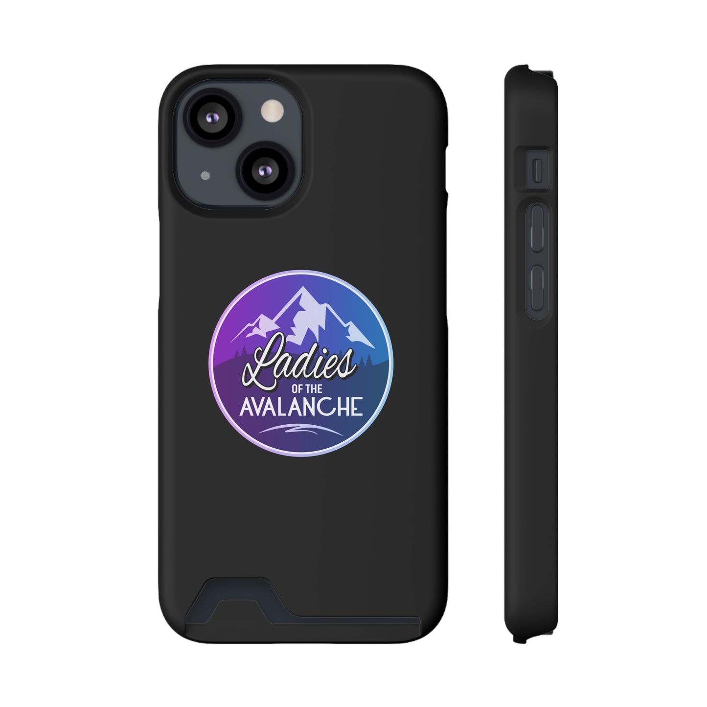 Ladies Of The Avalanche Gradient Colors Phone Case With Card Holder, Black