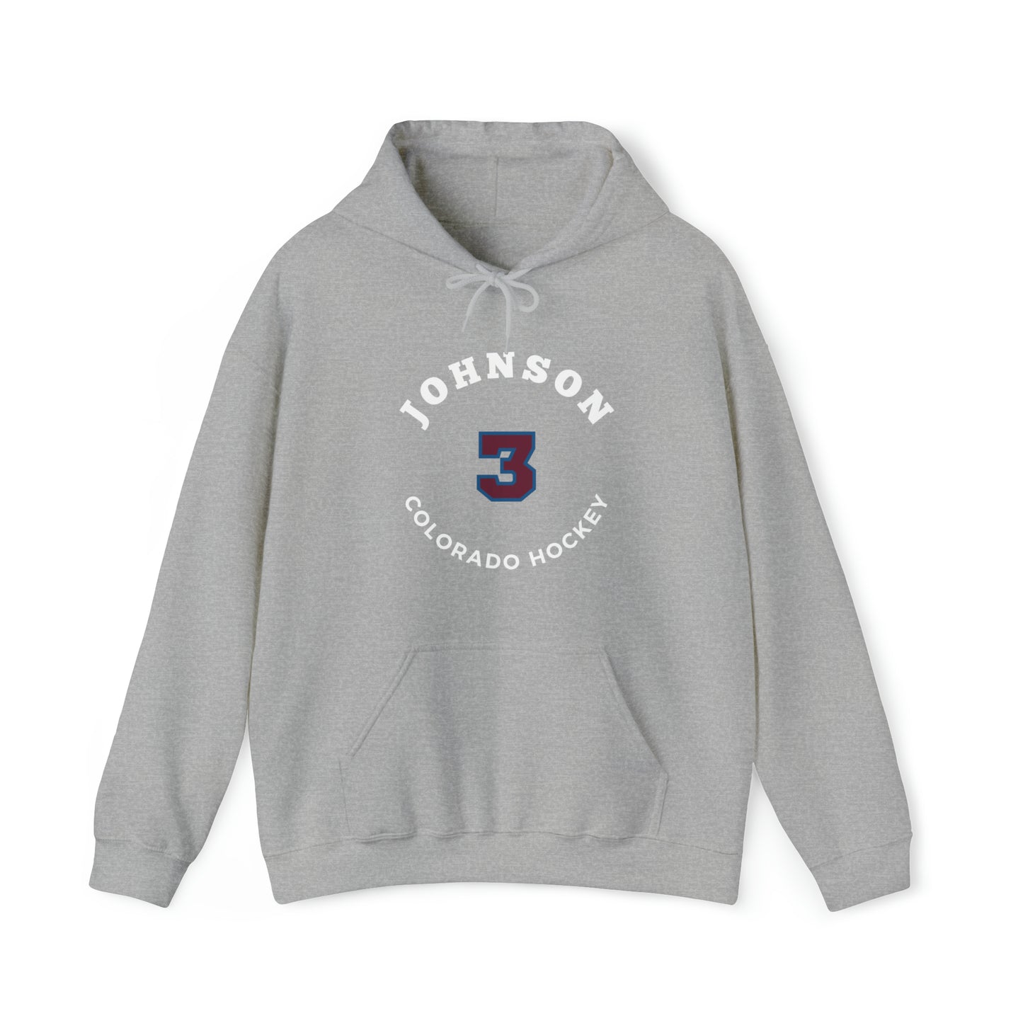 Johnson 3 Colorado Hockey Number Arch Design Unisex Hooded Sweatshirt