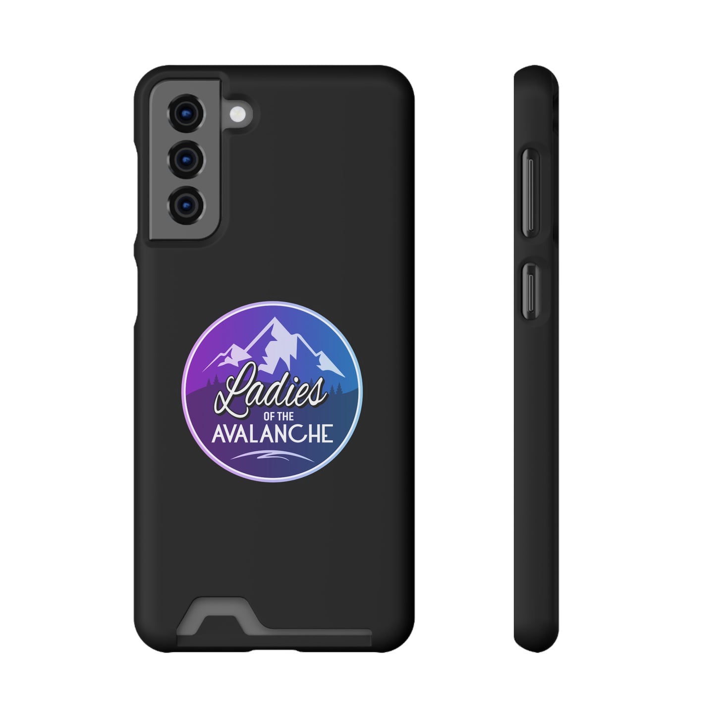 Ladies Of The Avalanche Gradient Colors Phone Case With Card Holder, Black