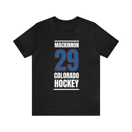 MacKinnon 29 Colorado Hockey Blue Vertical Design Unisex T-Shirt