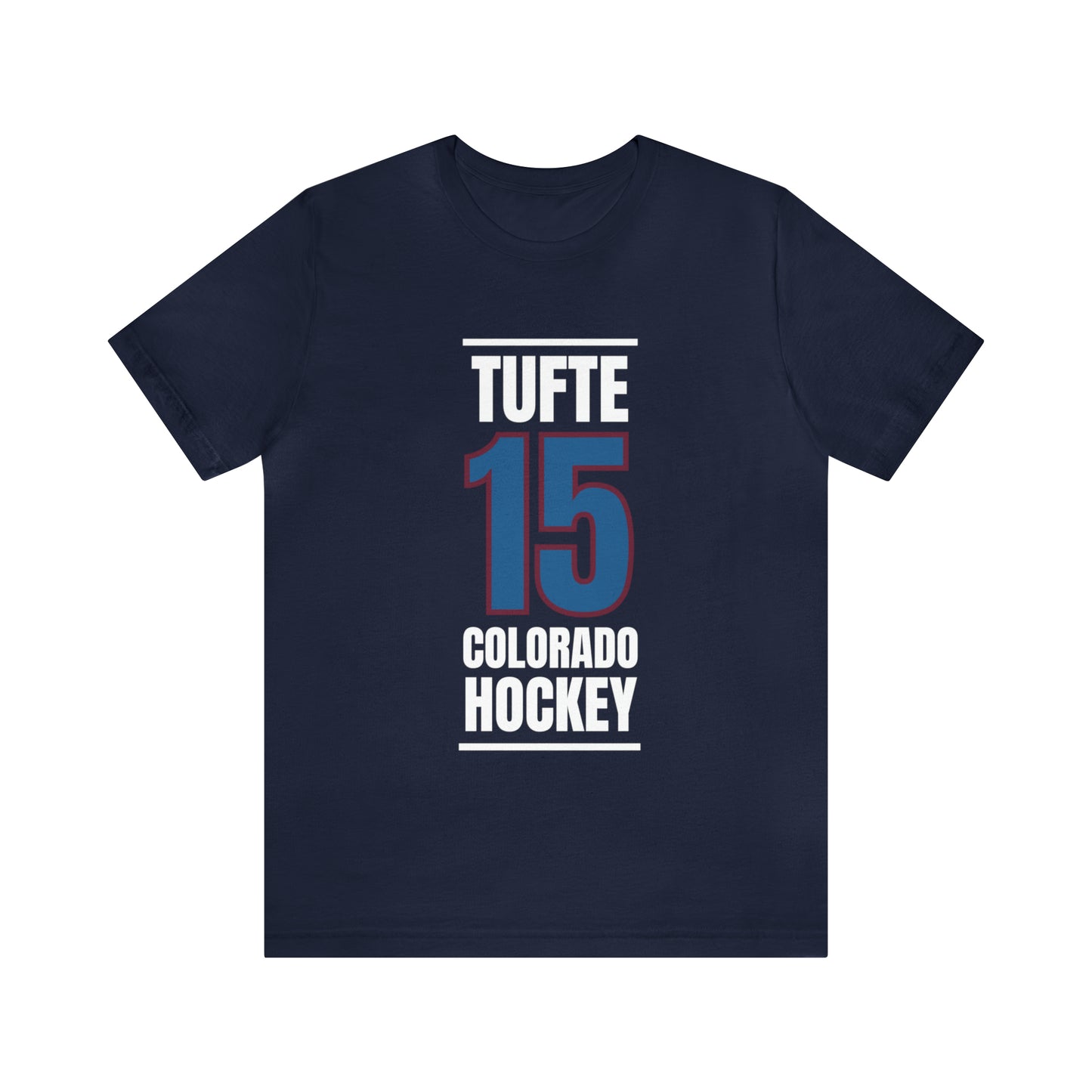 Tufte 15 Colorado Hockey Blue Vertical Design Unisex T-Shirt