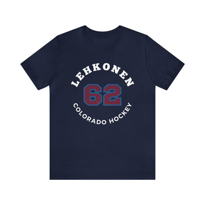 Lehkonen 62 Colorado Hockey Number Arch Design Unisex T-Shirt