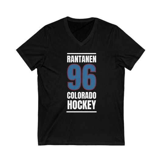 Rantanen 96 Colorado Hockey Blue Vertical Design Unisex V-Neck Tee