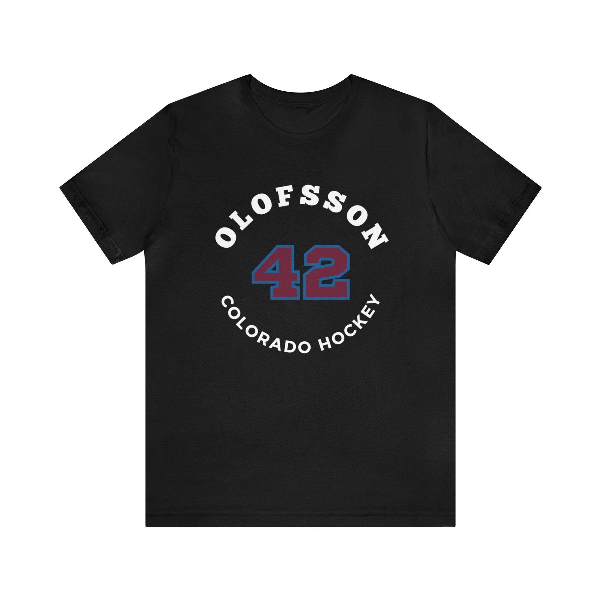 Olofsson 42 Colorado Hockey Number Arch Design Unisex T-Shirt