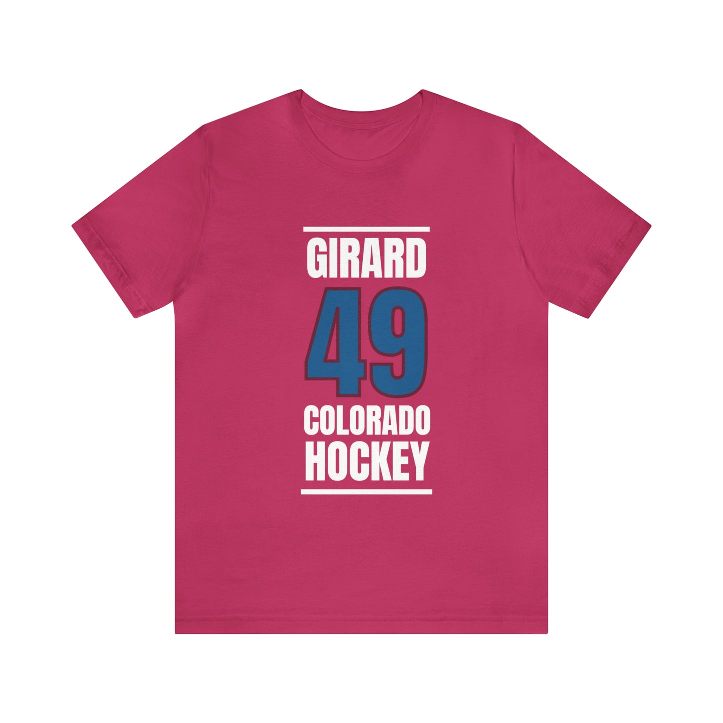 Girard 49 Colorado Hockey Blue Vertical Design Unisex T-Shirt