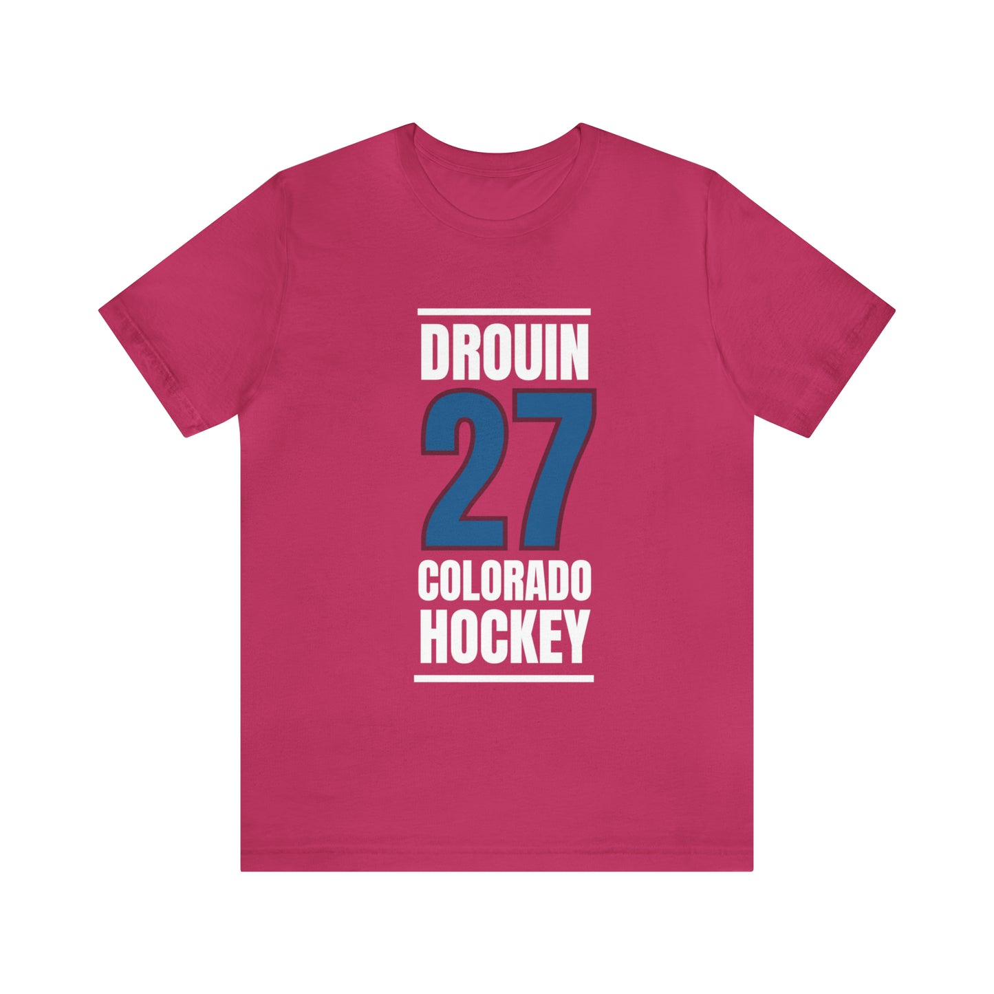 Drouin 27 Colorado Hockey Blue Vertical Design Unisex T-Shirt