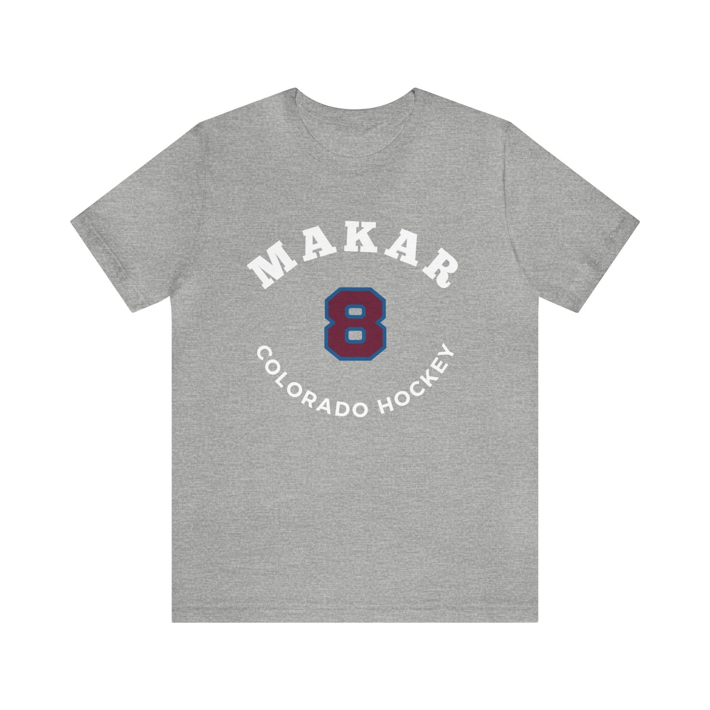 Makar 8 Colorado Hockey Number Arch Design Unisex T-Shirt