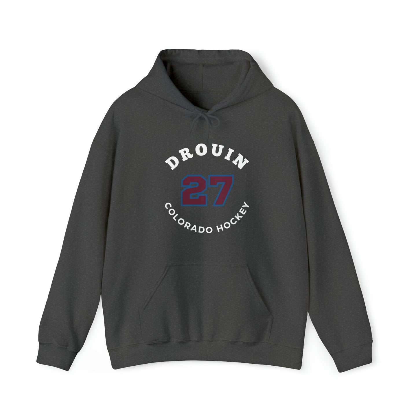 Drouin 27 Colorado Hockey Number Arch Design Unisex Hooded Sweatshirt