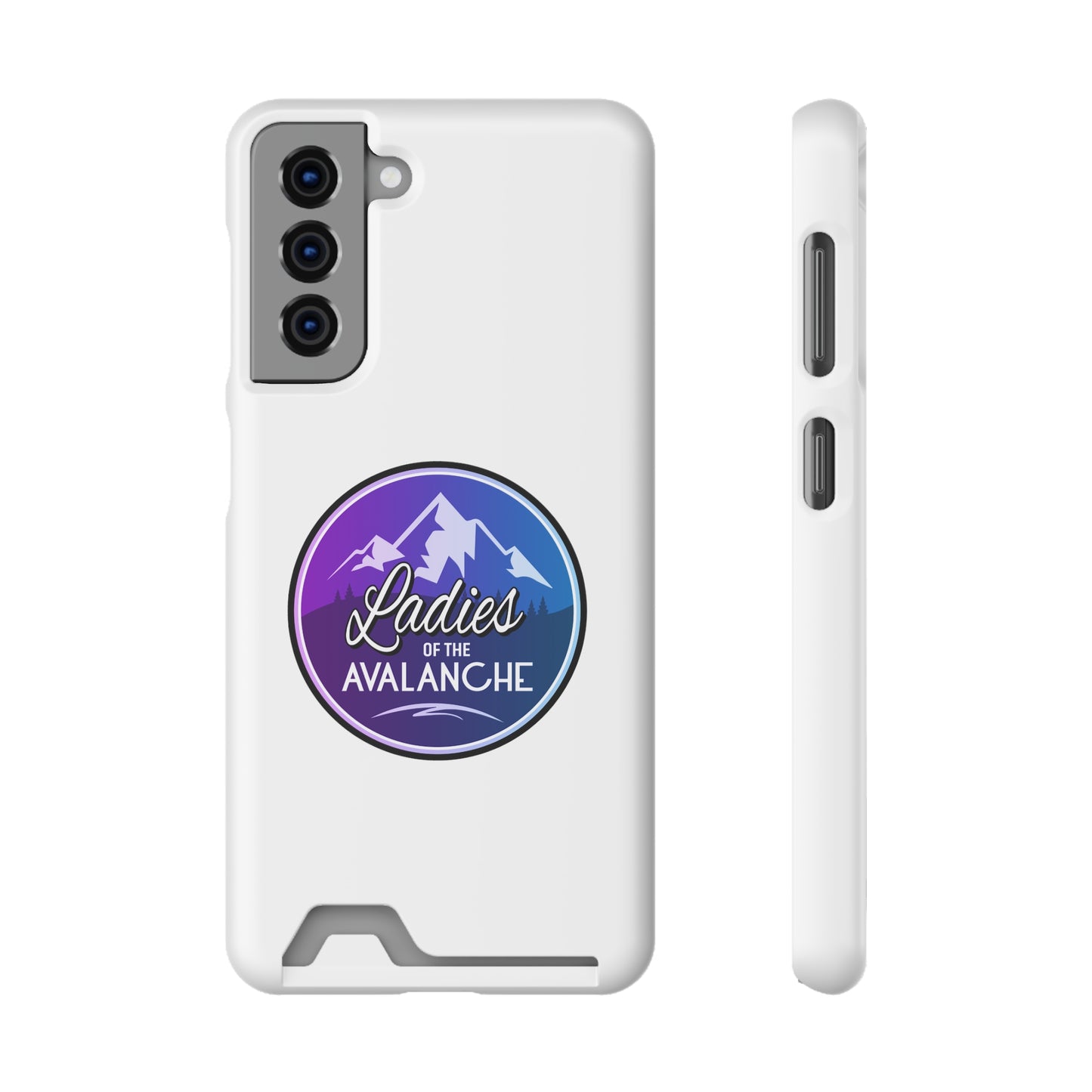 Ladies Of The Avalanche Gradient Colors Phone Case With Card Holder, White